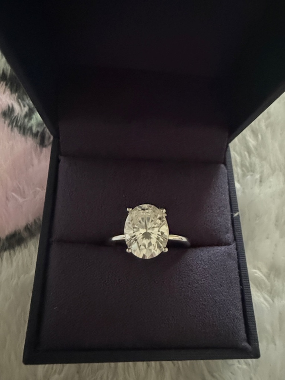 3ct Moissanite Diamond in Oval shape Solitaire 925 Silver ring